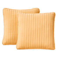 Honeybloom 2-Pack Yellow Washed Microfiber Throw Pillows, 18"