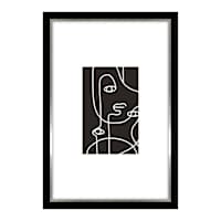Crosby St. Glass Framed Abstract Faces Print Wall Art, 19x13