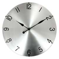 Crosby St. Brushed Silver Convex Wall Clock, 15"
