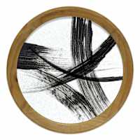 Crosby St. Glass Framed Round Framed Abstract Wall Art, 18"