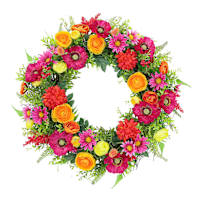 Ranunculus, Anemone & Daisy Grapevine Wreath, 20"