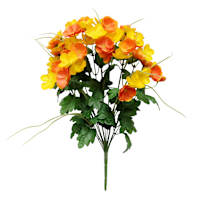 Orange & Yellow Poppy Bush, 22"