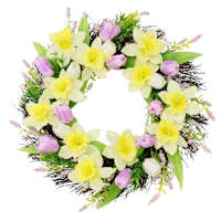 Daffodils & Tulip Wreath, 22"