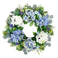 Hydrangea & Foxtail Spiral Vine Wreath, 24"