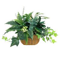 Greenery Arrangement in Basket, 15"