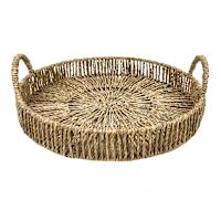 Natural Seagrass Round Serving Tray