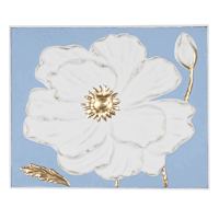 Providence Blue & White Metal Flower Wall Decor