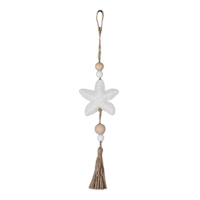 Honeybloom Blue Metal & Jute Starfish Wall Decor