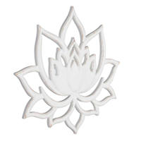 Found And Fable White Lotus Flower Wood Wall Decor