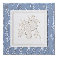 Providence Blue Metal Wall Decor with Leaf, 12"