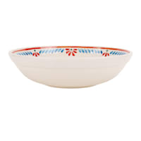 8In White Floral Melmine Dinner Bowl