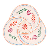 White Floral 4 Section Melamine Chip And Dip Serve Tray