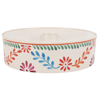 White Floral Melamine Tortilla Warmer, 9"