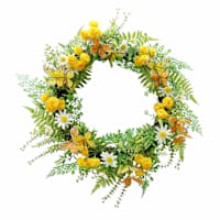 Wild Flower & Butterfly Wreath, 21"