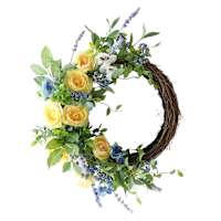 Yellow Ranunculus Half Wreath, 19"