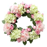 Hydrangea & Rose Wreath, 22"