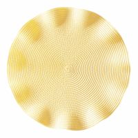 Lemonade Yellow Victorian Ruffled Round Placemat, 15"