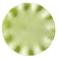 Lily Green Victorian Ruffled Round Placemat, 15"