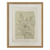 Glass Framed Leaves Print Wall Art, 16x20