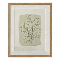 Glass Framed Leaves Print Wall Art, 16x20