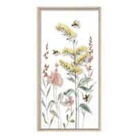 Glass Framed Floral Print Wall Art, 16x31