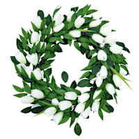 White Tulip Wreath, 24"