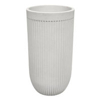 Japi Off-White Fluted Tall Outdoor Planter, 22"