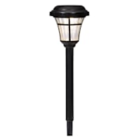 3-Lumen Solar Black Caged Pathway Light