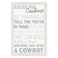 Cowboys Rules Wooden Wall Art, 12x18