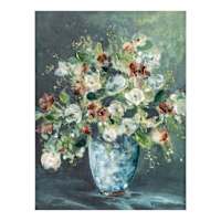 Green Floral Canvas Wall Art, 24x32