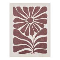 Burgundy Boho Floral Canvas Wall Art, 12x16