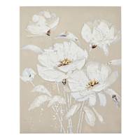 Hand Painted Flowers Canvas Wall Art, 39"