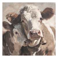Double Cow Canvas Wall Art, 24"
