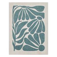 Aqua Boho Floral Canvas Wall Art, 12x16