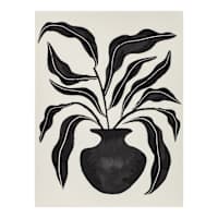 Black Plant Canvas Wall Art, 24x32