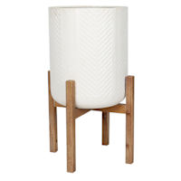 Bennett White Metal Planter Stand, Large
