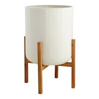 Bennett White Metal Planter Stand, Extra Large