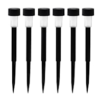 6-Pack Solar Black Rocket Pathway Lights