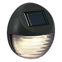 Set of 4 2-Lumen Solar Black Circle Deck Light