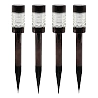 4-Pack 6-Lumen Solar Oil Rubbed Bronze Round Steel Solar Pathway Lights