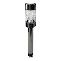 6-Lumen Gunmetal Round Steel Solar Pathway Light