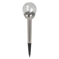 Solar Clear Crackle Small Globe Pathway Light