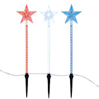 LED Patriotic Shooting Star Lawn Stakes, Set of 3