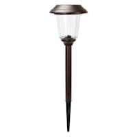 10-Lumen Solar Oil Rubbed Bronze Lined Glass Pathway Light