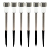 6-Pack Solar Silver Rocket Pathway Lights