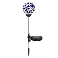 Solar Blue Mosaic Globe Pathway Light