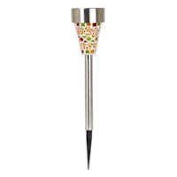 Solar Orange Mosaic Pathway Light