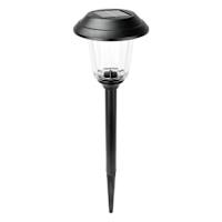 10-Lumen Solar Black Lined Glass Pathway Light