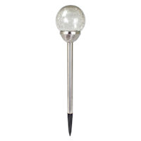 Solar Clear Crackle Large Globe Pathway Light