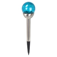 Solar Blue Crackle Small Globe Pathway Light